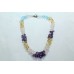 Natural Amethyst Topaz Quartz semi precious Faceted Drop Beads Necklace Strand